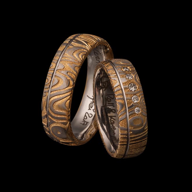 Trauring Aiolos Gold Groove + Diamonds