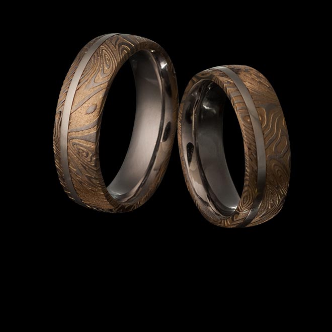 Trauringe Rheas Ring Gold + Silver Inlay